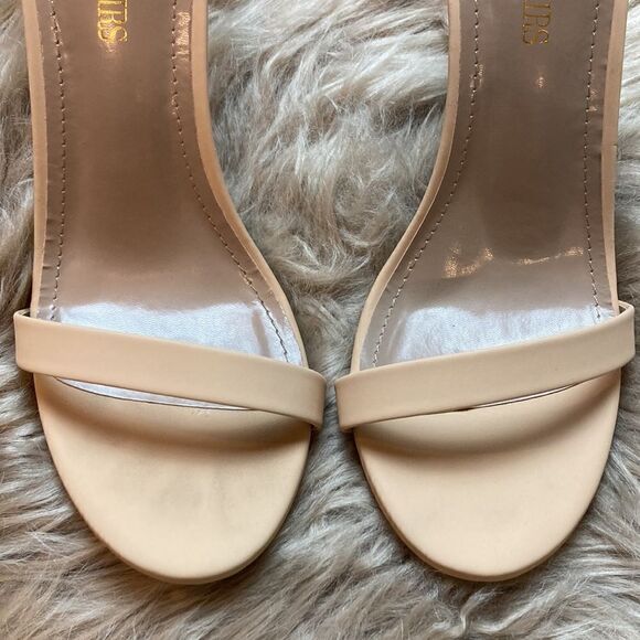 DREAM PAIRS Karrie High Stiletto Pump Heeled Open Toe Ankle Strap Nude Sandals - Picture 4 of 14